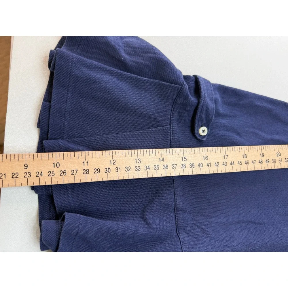 Ralph Lauren Girls Navy Blue Cotton Pleated Polo Shirt Dress Size M 8-10